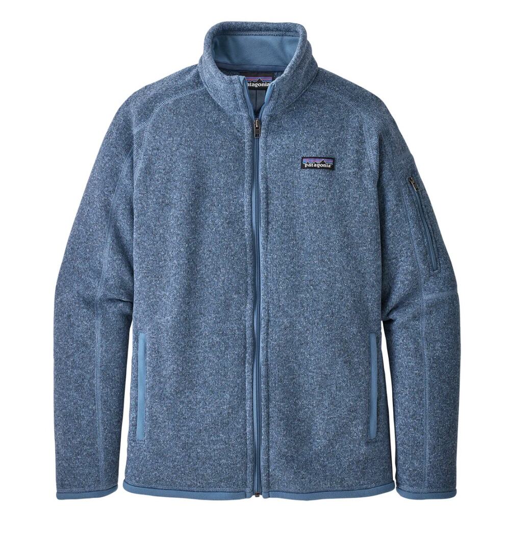 Patagonia Better Sweater Jacket Women Size Medium Blue Wool Fleece Mock Full Zip